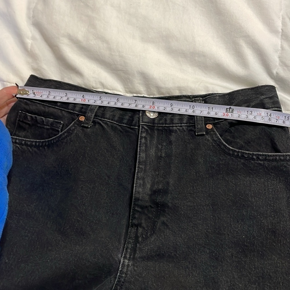 MNG | Mango | Talla |Black | Denim | Cotton | High-Waisted | Jean Short | Size 6 - Picture 10 of 13